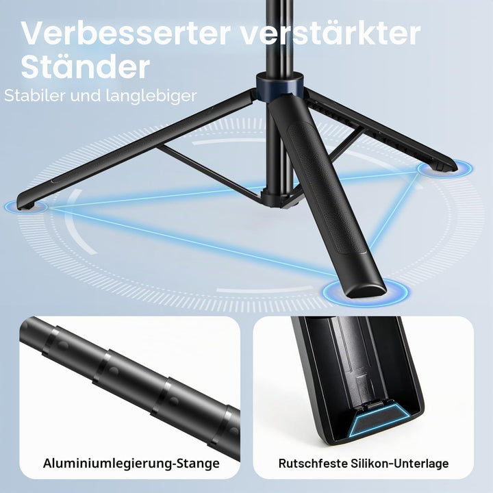 yAyusi Vlogging-Kit für iPhone/Android, 180 cm Ausziehbares Selfie-Stick-Stativ mit Licht, Fernbedie