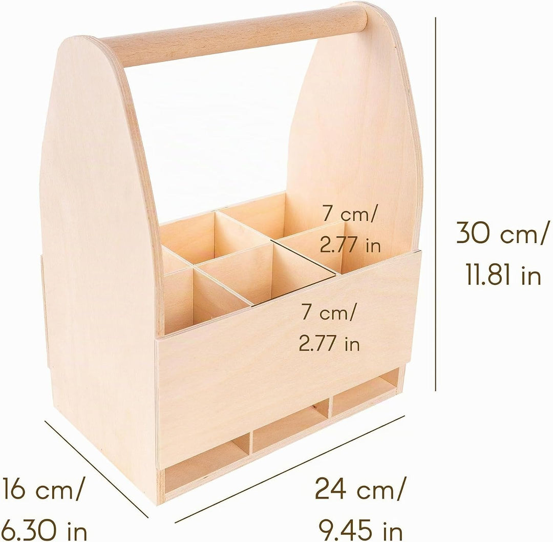 Creative Deco Flaschenträger Holz für 6 Bierflaschen | Bierträger Flaschenhalter | Masse 24 x 16 x 3