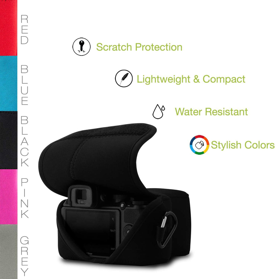 MegaGear MG1822 Ultraleichte Neopren-Kameratasche, kompatibel mit Nikon Z50 (50-250 mm), Schwarz, Sc