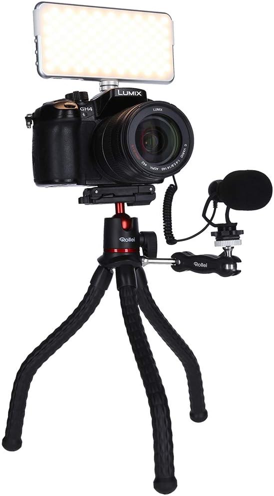 Rollei Monkey Pod 2, Flexibles Mini-Stativ mit Smartphone-Halterung, Kugelkopf unf 1/4"" Anschluss…