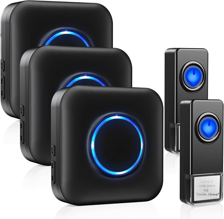 Funk Türklingel, BITIWEND Wasserdicht Kabellose Funkklingel Set, Drahtlose Türklingel 2 Sender und 3