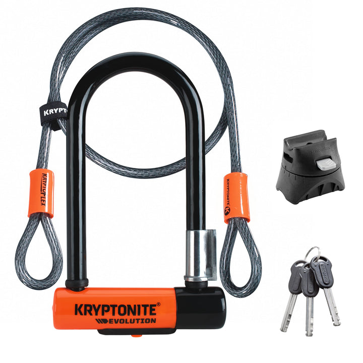 Kryptonite Evolution Mini-7 Bügelschloss - Sicherheitsgrad 7/10, robustes Anti-Diebstahl Fahrradschl