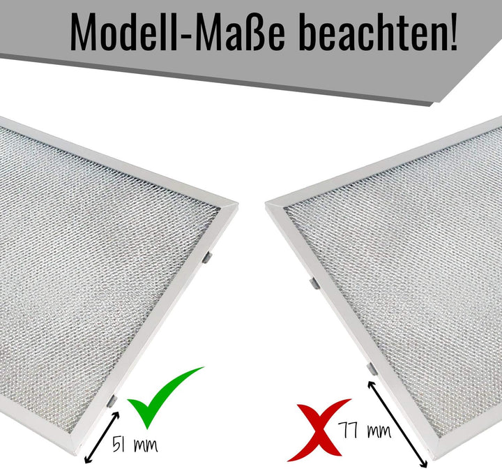 Metallfettfilter für Dunstabzugshauben, 320x260mm, Fettfilter mit Metallgitter für Küchenabzugshaube