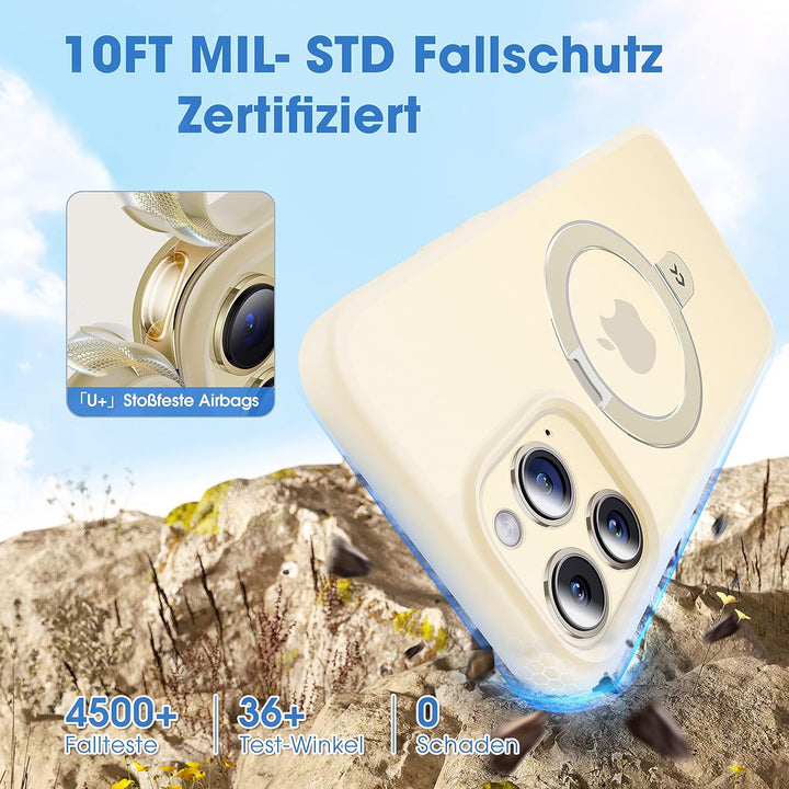 CASEKOO Magic Stand für iPhone 14 Pro Hülle für MagSafe [Militärschutz] [Unsichtbarer Ständer] Stoss