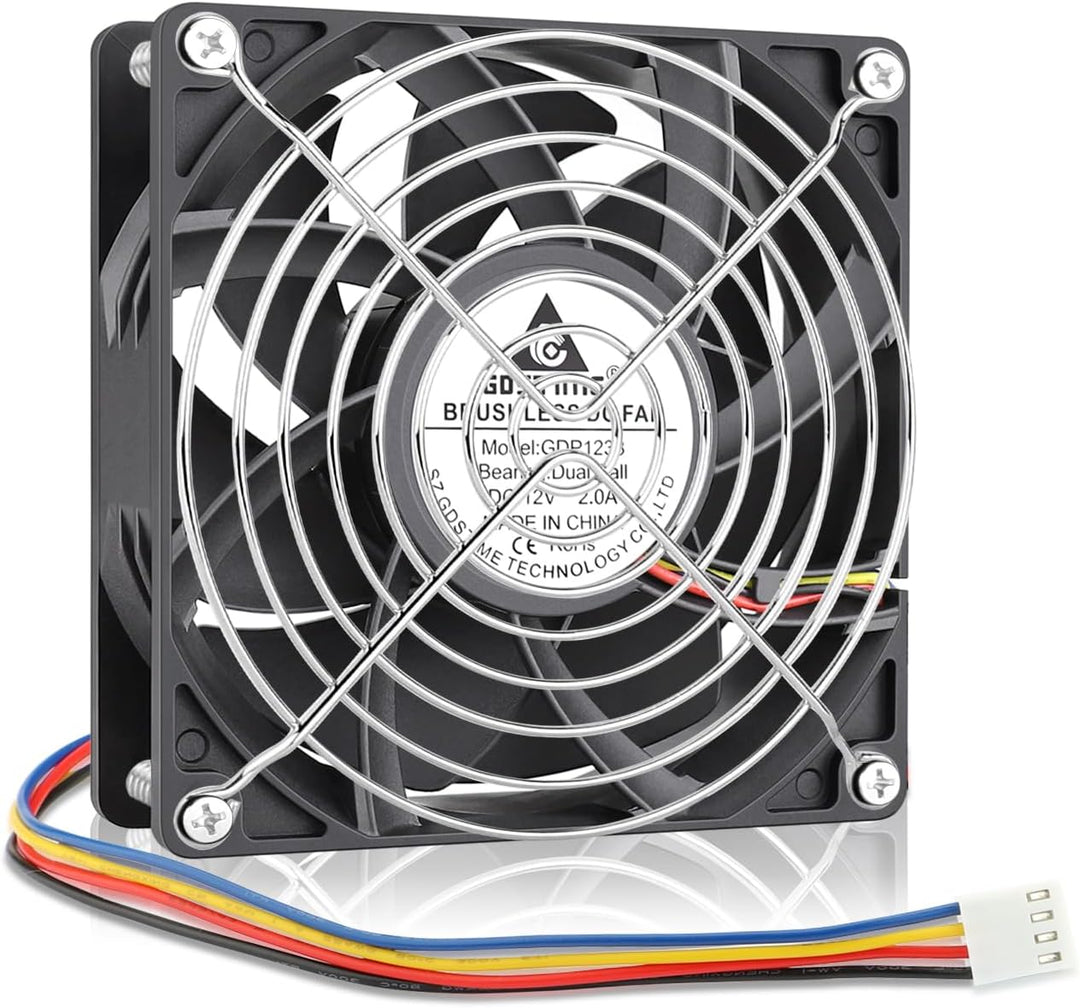 GDSTIME 120mm Lüfter 12V Lüfter 12038 120 x 38mm PWM CPU Lüfter 4 Pin Kühlung Lüfter 12CM Gehäuselüf