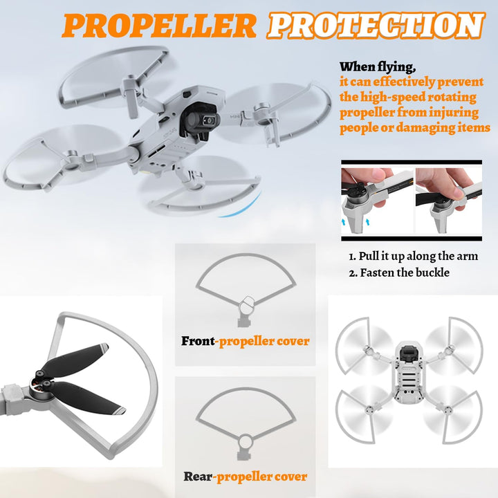 Drohnen Zubehör für DJI Mini 4K/2/SE/2 SE, 8 Propeller für DJI Mini 4K/2/SE/2 SE, 4 Propeller Schutz