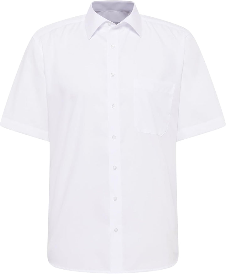 ETERNA Male unifarbenes Popeline Kurzarmhemd Comfort FIT 40 Weiss, 40 Weiss