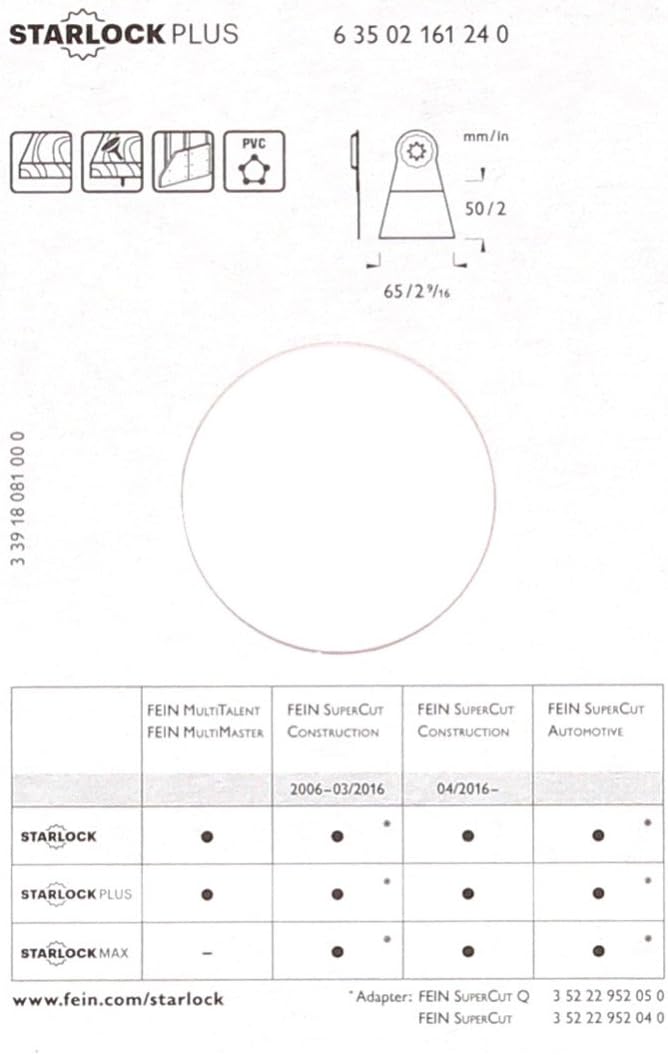 Fein E-Cut Long Life Sägeblatt 10 Stück (Aufnahme Starlock Plus, Bi-Metall mit geschränkter Holzverz