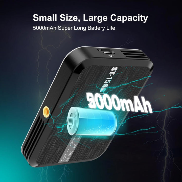 156 LED Selfie Licht Handy, dimmbares Handy Licht 2500-9000K CRI 95 + 5000mAh Professionelles Videol