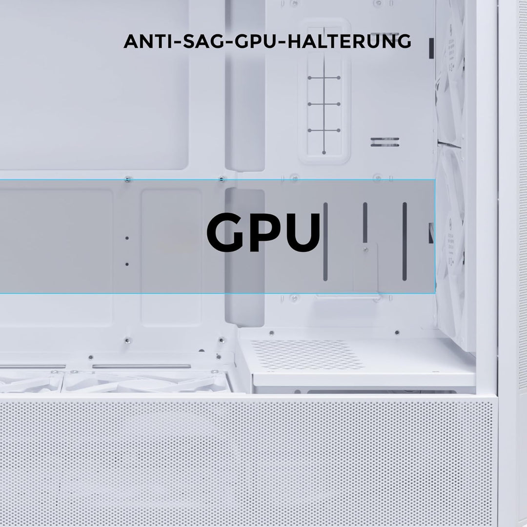 Lian Li LANCOOL 207 Gaming PC Gehäuse ATX Weiss - Midi Tower PC Gehäuse mit RGB-Beleuchtung, Grafikk