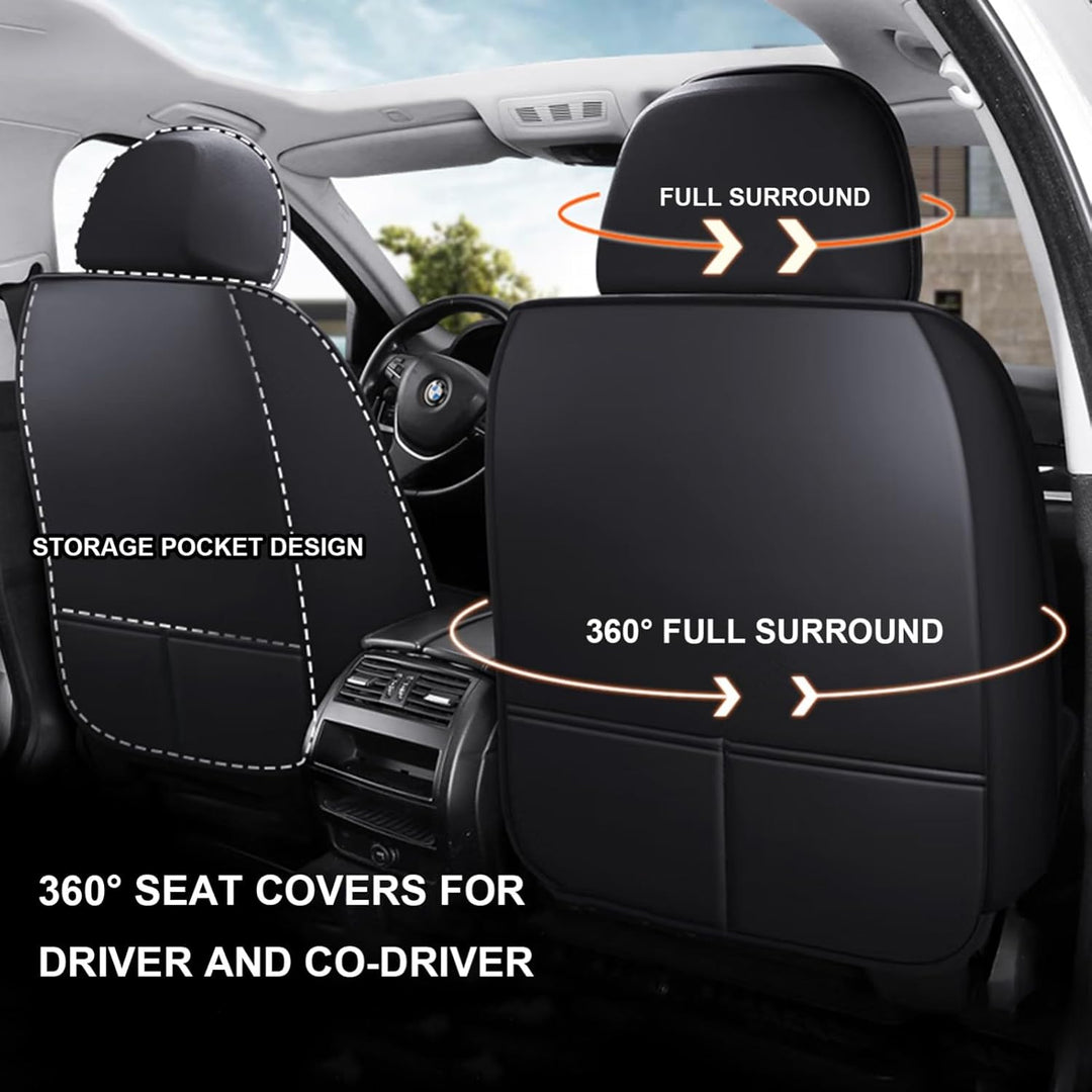 FIENZA Universal Autositzbezug Komplettset Atmungsaktiv Nappaleder Sitzbezüge,Sitzbezug mit Airbag-K