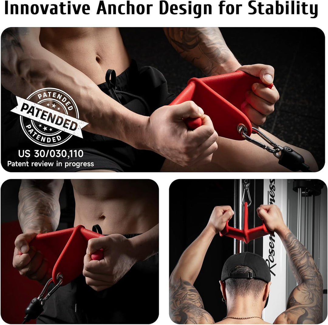 Latzugstange Set mit 8 Ergonomischen Griffen, Dreieckige Stabilität Latzug Griff für Das Training de