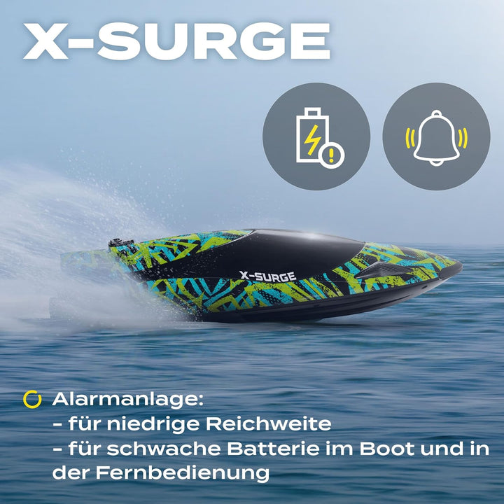 Overmax X-Surge Ferngesteuertes RC Speedboat Rennboot mit LED 35 km/h 1200 mAh Akkus 30 Minuten Spas