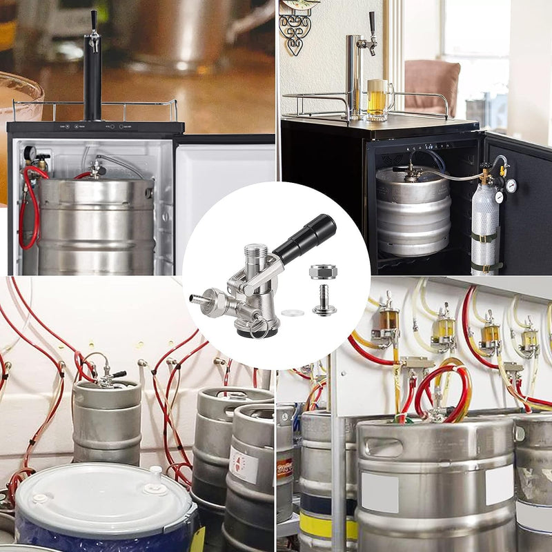 Keg Kegverschluss Zapfkopf Micromatic Korbkeg Typ S, Korb Keg Zapfkopf mit 6 Armaturen Bierfass Ansc