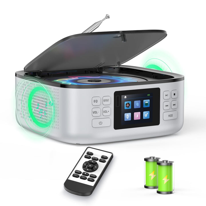 [2025 New] ARAFUNA CD Player Tragbarer, Radio mit CD Player Bluetooth, Boombox CD-Spieler mit Lautsp