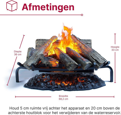 DIMPLEX Silverton Elektrokamin, Schwarz, B 68 x H 31 x T 35 cm