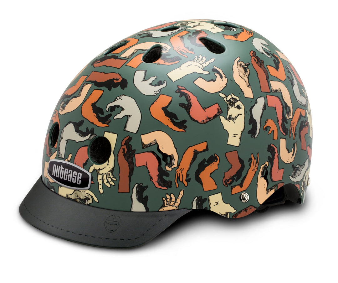 Nutcase Gemusterter Street Bike für Erwachsene S (52-56 cm) grün / orange, S (52-56 cm) grün / orang