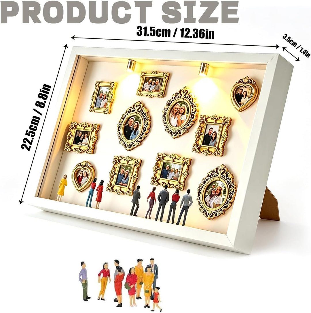 Mini Museum Bilderrahmen, DIY Mini Museum Silhouette Box mit 11 Goldene Rahmen Vintage, 8 Zufällig F