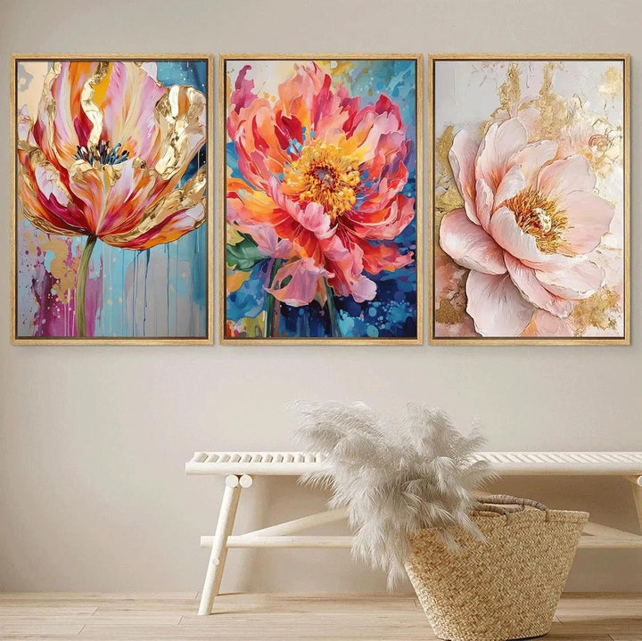 JATOK 3 Stück Malen Nach Zahlen Erwachsene, DIY Blumen Gemälde für Anfänger, Handgemalt Ölgemälde Le