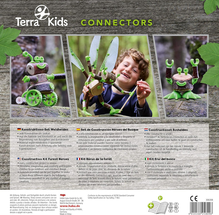 HABA 306308 - Terra Kids Connectors Konstruktions-Set Waldhelden, kreativ ab 8 Jahren