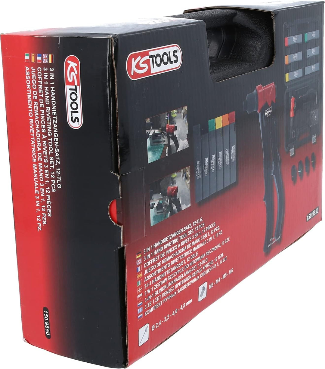 KS Tools 150.9850 3 in 1 Handnietzangen-Satz, 12-tlg.