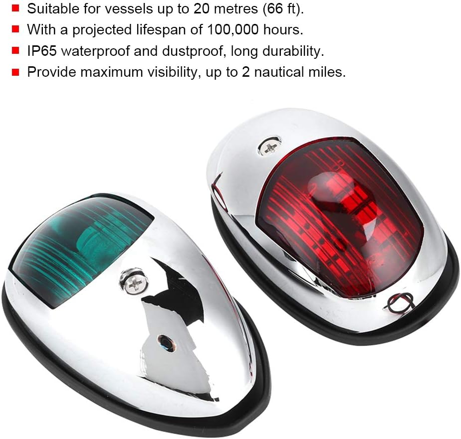 Navigationslicht für Boote, 12 V Wasserdichtes LED-Marine-Navigationslicht, Einfach zu Installierend