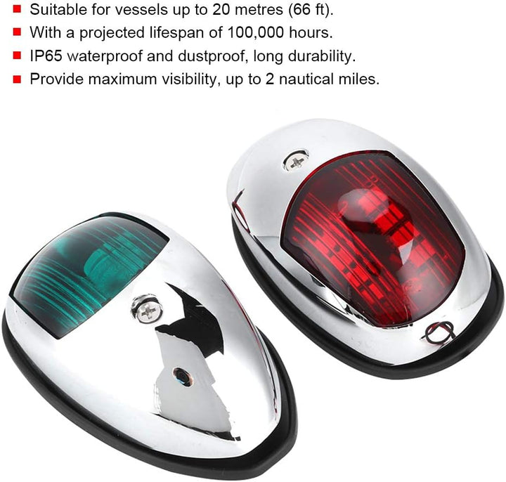 Navigationslicht für Boote, 12 V Wasserdichtes LED-Marine-Navigationslicht, Einfach zu Installierend