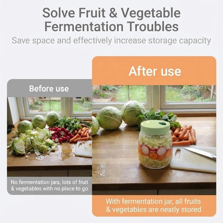 2 Pack 1L Glass Fermentation Jars with Double Airlock Valve,Kimchi behälter,fermentierglas, Airtight
