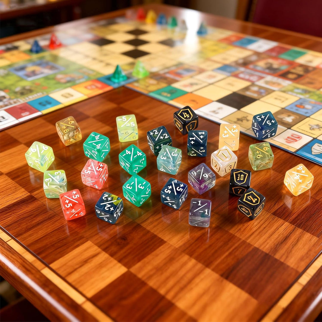 80 Stück MTG Würfelzähler Set, D6 D20 Dice, MTG-Commander Würfel-Set | AbilityKeyword Zähler, Schild
