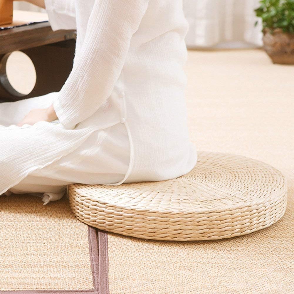HUAWELL Tatami Bodenkissen, Sitzkissen, gross, rund, gepolstert, für den Aussenbereich, 2 Stück 19.7