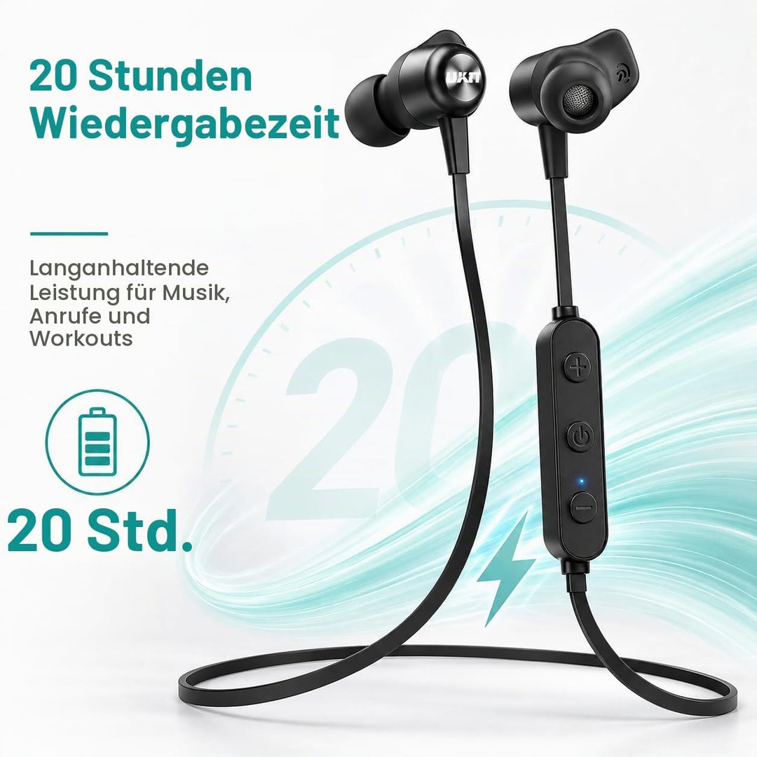 Bluetooth Kopfhörer, Kabellose In Ear Kopfhörer mit CVC 8.0, Eingebautes Mikrofon, 20 Stunden Nutzun