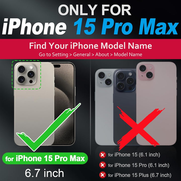 SHIELDON Hülle für iPhone 15 Pro Max, Abnehmbare Handyhülle [Echtleder] [kabelloses Laden] [RFID Blo