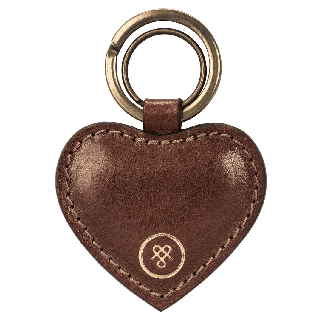 Maxwell Scott Herzförmiger Leder Schlüsselanhänger Mimi in Cognac Braun, Cognac Braun