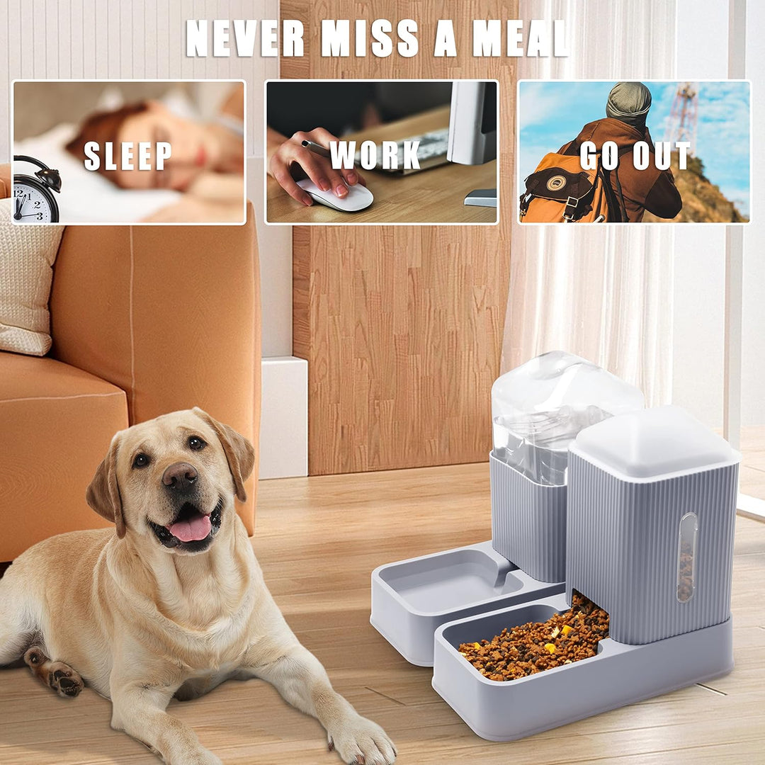 Automatischer Katzenfutterspender mit Wasserspender für Katzen 2er Pack Hundefutter und Wasserspende