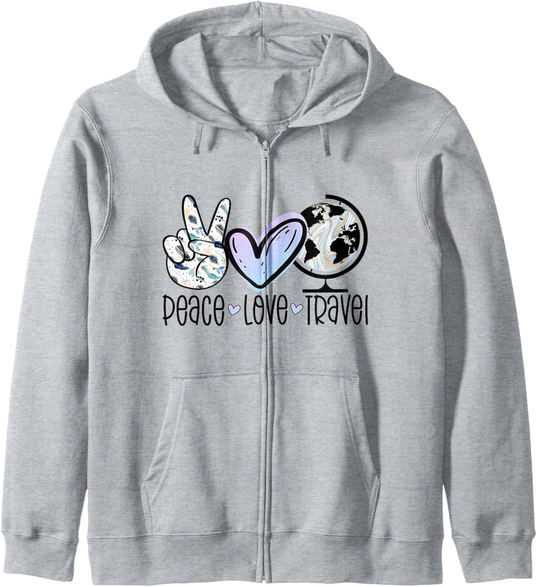 Peace Love Travel Fernweh Reisen Geschenk Weltenbummler Kapuzenjacke