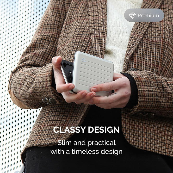 ÖGON -DESIGNS- V2 Smart Case Large - Aluminium Geldbörse - RFID Blockierung Kartenhalter - Kapazität