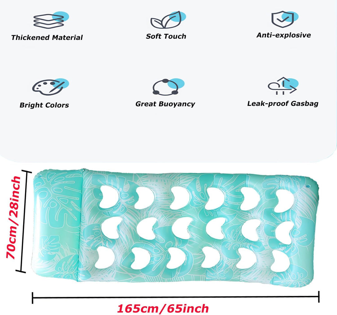 Aufblasbares Schwebebett Luftmatratze für Pool, 180 x 80cm Übergrösse Aufblasbare Matratze für Erwac