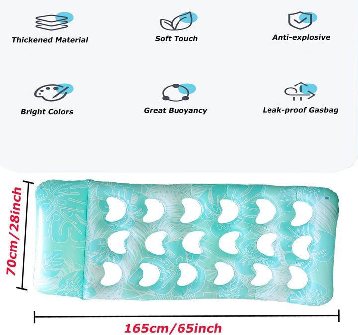 Aufblasbares Schwebebett Luftmatratze für Pool, 180 x 80cm Übergrösse Aufblasbare Matratze für Erwac
