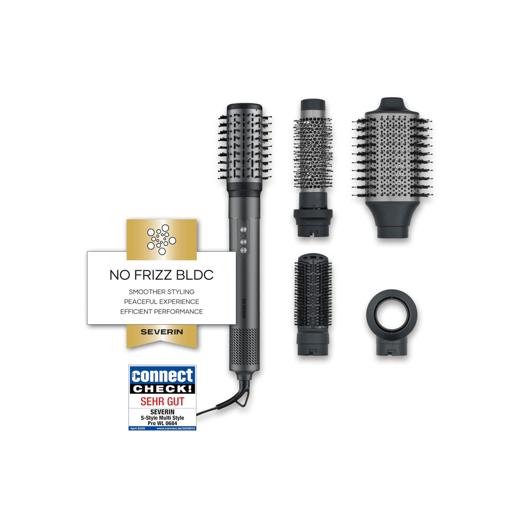 SEVERIN 5-in-1 Airstyler, Warmluft Hairstyler, Ionen Föhn, Stylingbürste mit Airflow Technologie, fü