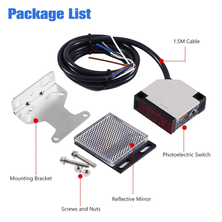 Reflektor Lichtschranke AC 90-250 V 3A Sensor für Lichtschranke E3JK-R4M1 Schalter für Spiegelreflex