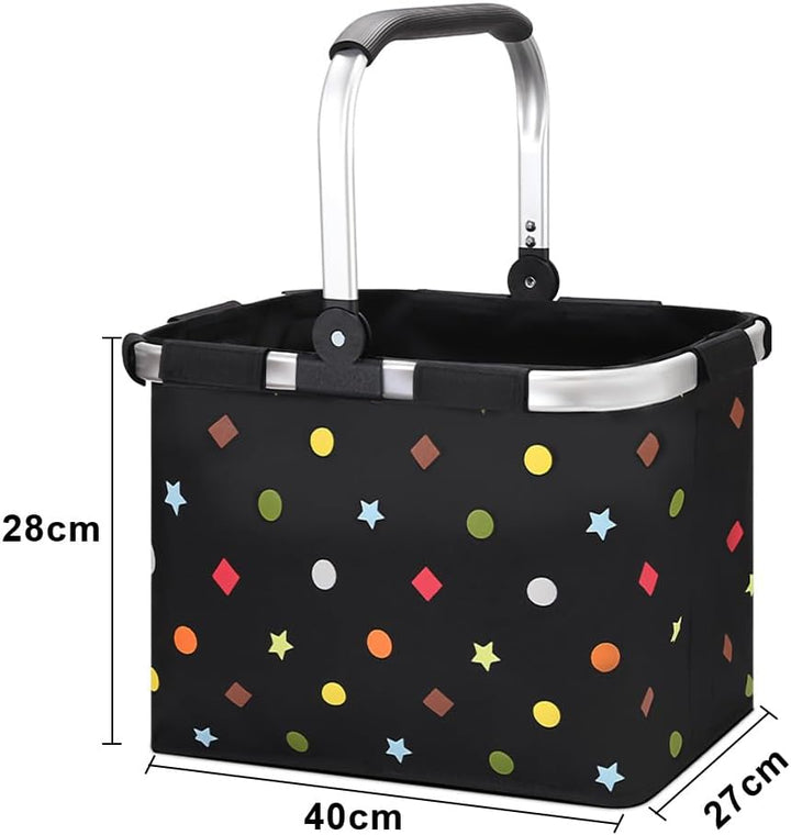 30L Einkaufstasche Familie Tragekorb Faltbar Einkaufskorb Gross Picknickkorb Klappkorb Reisetasche P