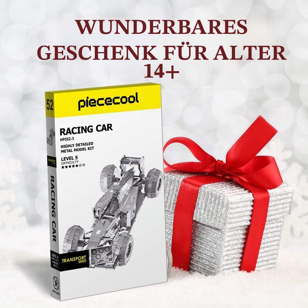 Piececool 3D Puzzle Metall, Formel-Rennen für Modellbausatz Erwachsene, 3D-Puzzles zu Bauen, BAU, Ba