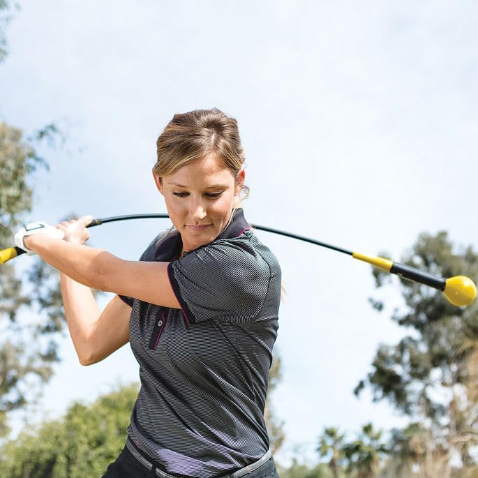 SKLZ Gold Flex, Golf Swing Trainer, Golf Accessories, Golf Training Aids, Flexible Fiberglass, Yello