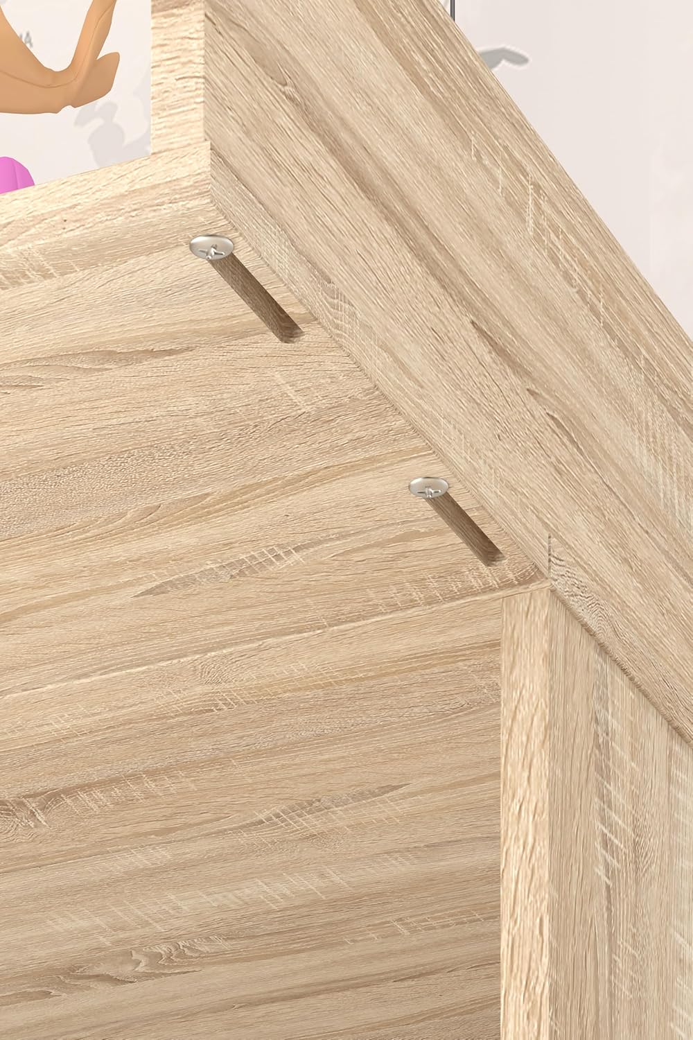 Shefa Kids Wickelaufsatz 800 für Ikea Kommode der Serien MALM, HEMNES und NORDLI, Universal, Eiche,