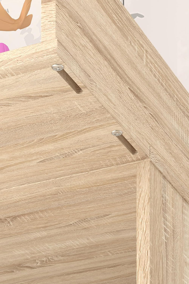 Shefa Kids Wickelaufsatz 800 für Ikea Kommode der Serien MALM, HEMNES und NORDLI, Universal, Eiche,