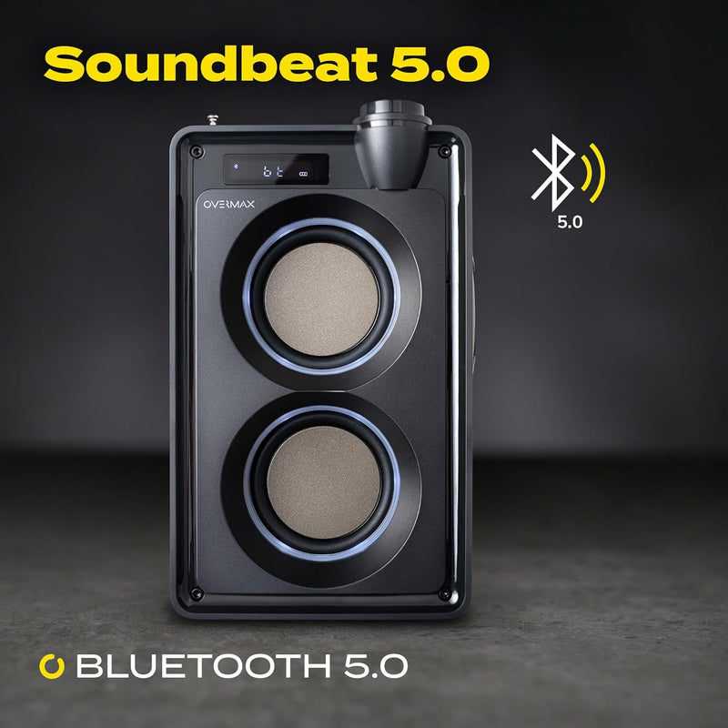 Overmax Soundbeat 5.0 Bluetooth-Lautsprecher, USB, SD, AUX Radio, 20 W, Karaoke-Funktion, Wiedergabe