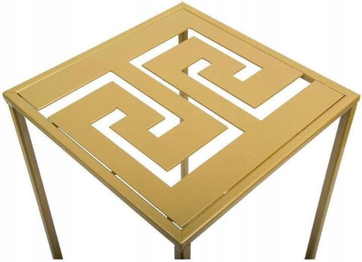 HowHomely Blumenständer Metall 60 x 24 cm - Blumenhocker mit Geometrischem Design - Gold Pflanzenstä