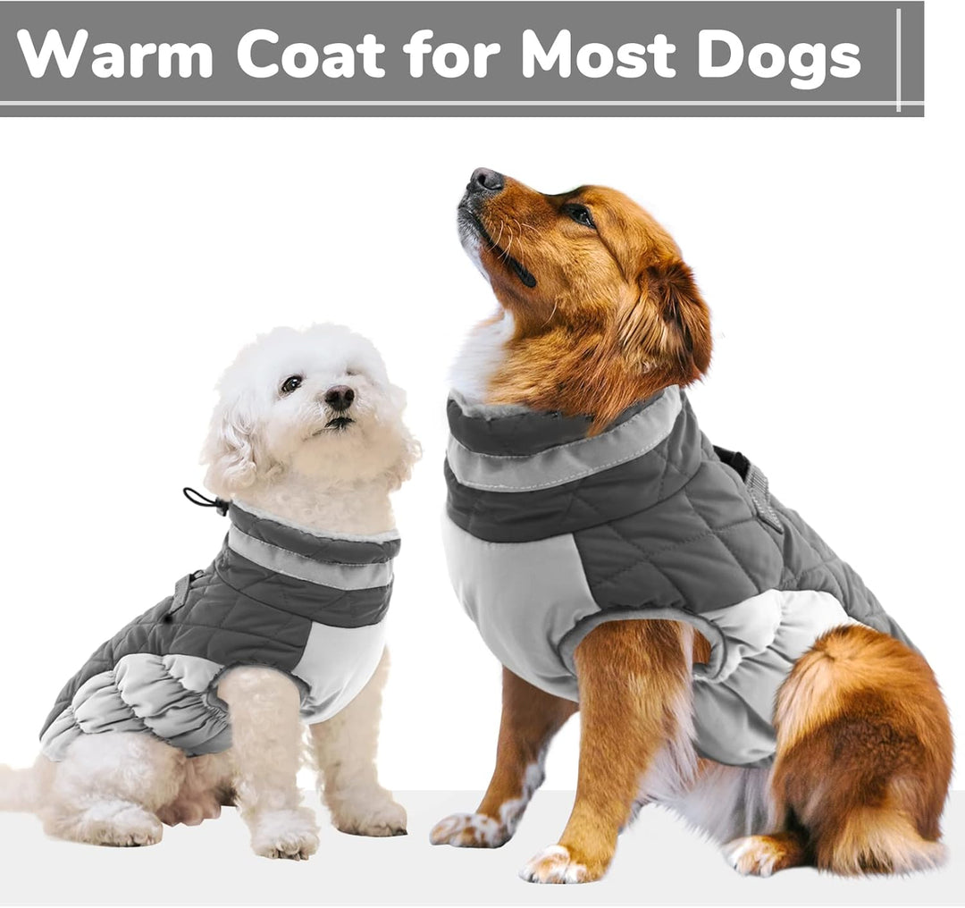 Hundemantel Winter,Hundemantel Grosse Hunde,Hundejacke mit Geschirr, Wasserdicht Wintermantel Hund m