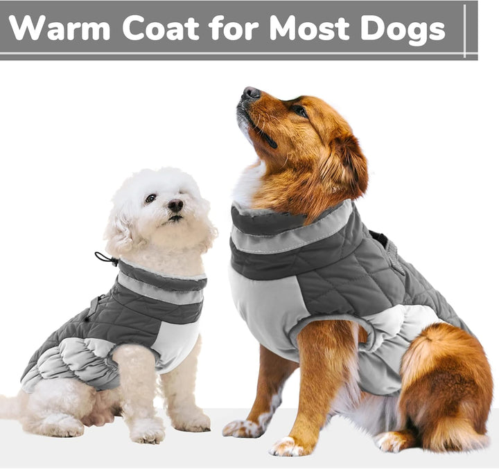 Hundemantel Winter,Hundemantel Grosse Hunde,Hundejacke mit Geschirr, Wasserdicht Wintermantel Hund m