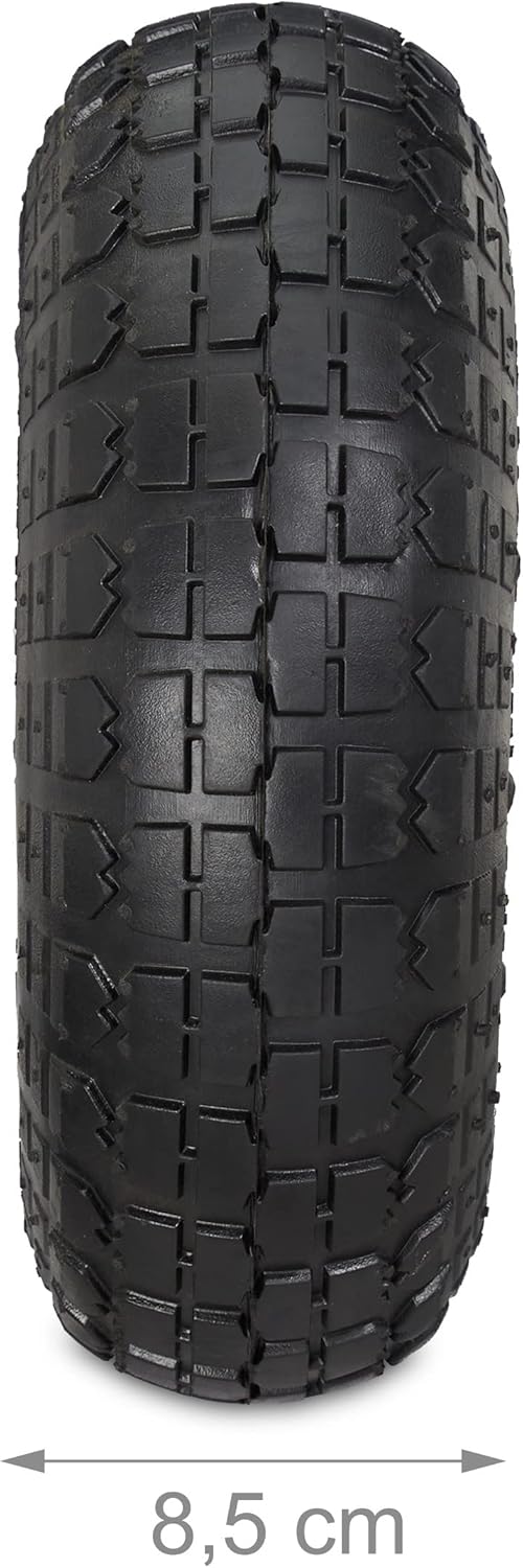 4 x Sackkarrenrad 4.1/3.5-4, luftbereifte Ersatzräder für Bollerwagen, für 16 mm Achse, 136 kg, 260x